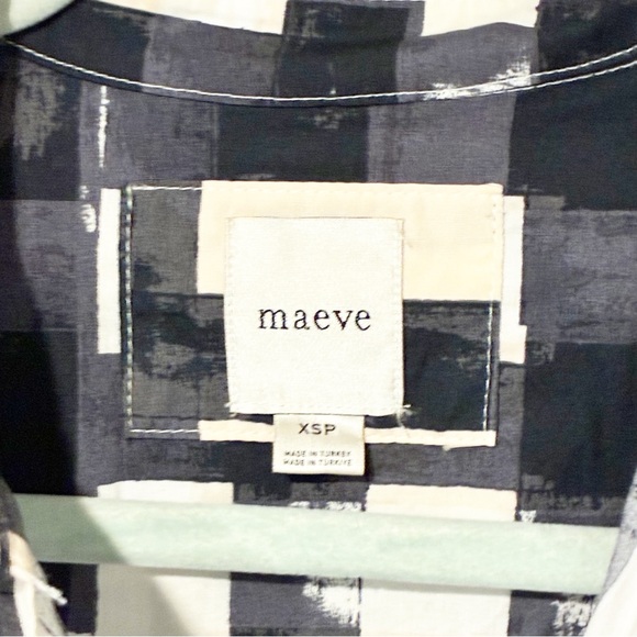 Anthropologie Maeve Bettina Dress Tiered Shirt‎ Buttondown Mini Carbon Size XSP - Picture 4 of 6